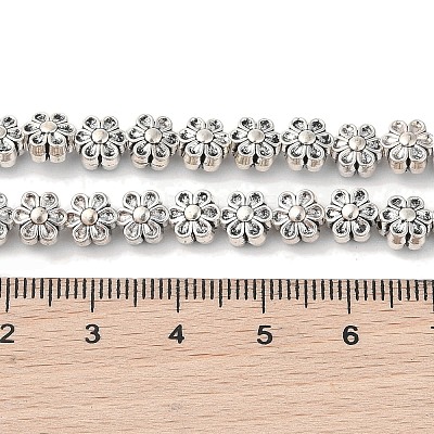 Tibetan Style Flower Alloy Bead Strands TIBEB-O007-13-NR-1