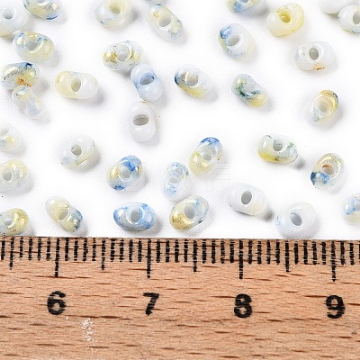 Two Tone Baking Paint Glass Seed Beads SEED-C003-01N-1