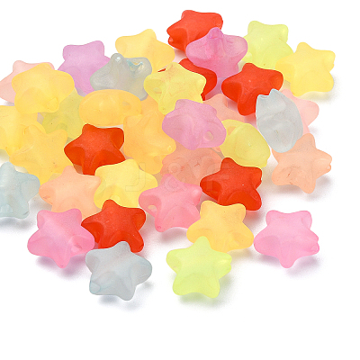 Rubberized Style Frosted Acrylic Beads FACR-CJ0001-16-1