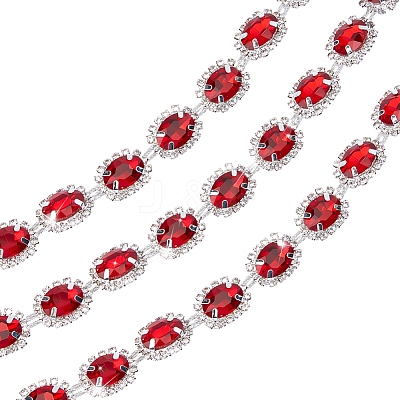 1 Yard Brass Glass Rhinestone Chains KK-NB0003-96A-1