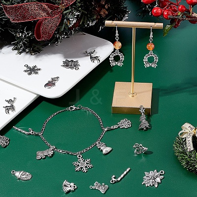 64Pcs 16 Style Tibetan Style Alloy Pendants FIND-SC0002-61-1
