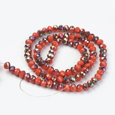 Electroplate Opaque Glass Beads Strands EGLA-A034-P8mm-R03-1