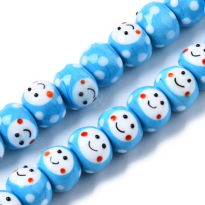 Handmade Bumpy Lampwork Beads Strands LAMP-Q031-009C-1