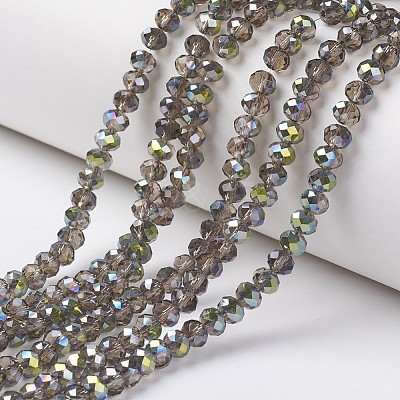 Electroplate Transparent Glass Beads Strands EGLA-A034-T8mm-S06-1
