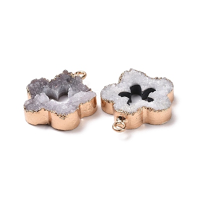 Natural Druzy Agate Pendants G-T131-24-1