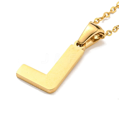 Ion Plating(IP) Initial Letter 304 Stainless Steel Pendant Necklaces NJEW-M199-01G-L-1