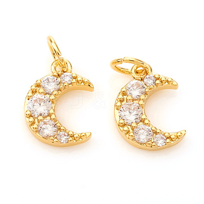 Brass Micro Pave Cubic Zirconia Charms KK-I672-26G-1
