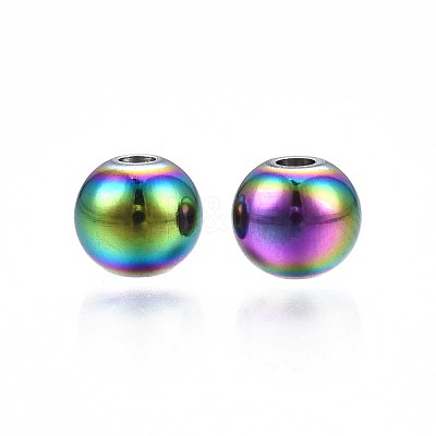 Rack Plating Rainbow Color 304 Stainless Steel Beads STAS-S119-081C-01-1