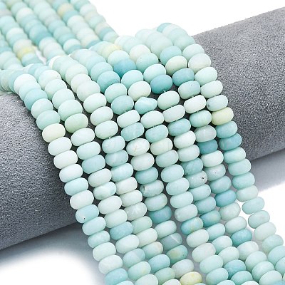 Natural Flower Amazonite Beads Strands G-P575-A10-8x5mm-02-1