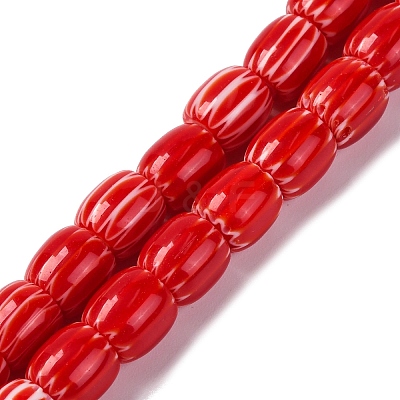 Handmade Lampwork Chevron Beads Strands X-LAMP-K041-01B-20-1