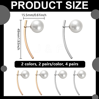 4 Pairs 2 Colors Iron Round Stud Earrings EJEW-HY0001-57-1