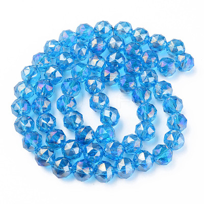 Electroplate Transparent Glass Beads Strands EGLA-N002-34B-D04-1