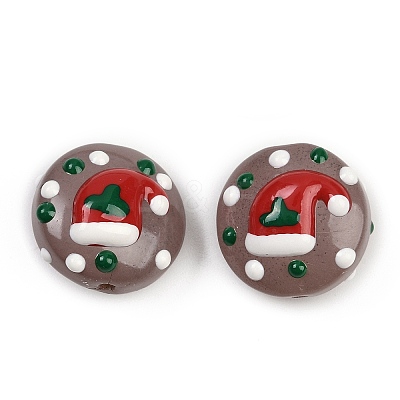 Christmas Handmade Lampwork Enamel Beads LAMP-C020-03B-1