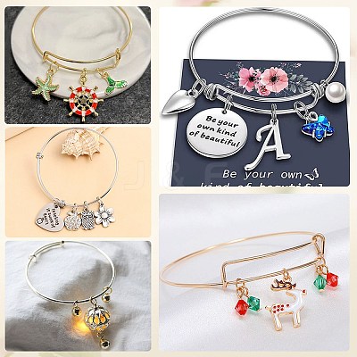 40Pcs 2 Colors Adjustable Iron Expandable Bangle Making BJEW-SP0001-01-1