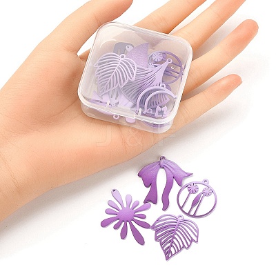 1 Set Spray Painted Alloy Charms FIND-YW0003-11B-1