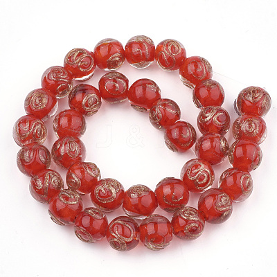 Handmade Gold Sand Lampwork Beads LAMP-T006-07G-1
