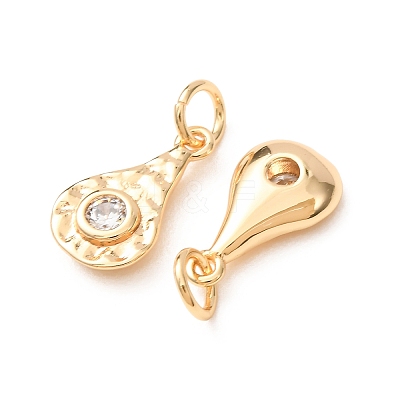 Brass Micro Pave Cubic Zirconia Charms CU-K002-42G-D-1