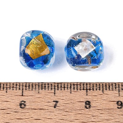Handmade Gold & Silver Foil Glass Beads FOIL-Q003-01D-1