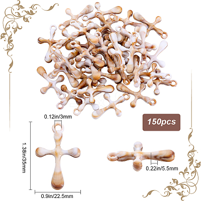 150Pcs Acrylic Pendants OACR-SP0001-07-1