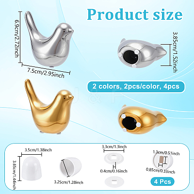Round Plastic Push-On Toilet Bowl Bolt Caps Covers with Extra Washers and Ceramics Display Decorations AJEW-NB0008-29-1