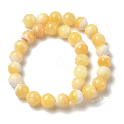 Natural Yellow Jade Beads Strands G-F818-A03-14mm-1