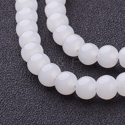 Imitation Jade Glass Beads Strands X-GMR6mmC26-1