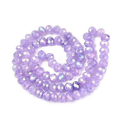 Dyed Crackle Imitation Jade Glass Beads Strands EGLA-Q131-02B-05-1