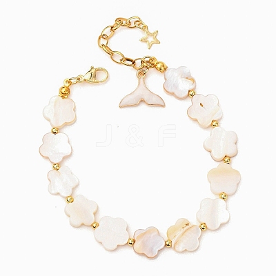 Shell Pearl Beaded Bracelets for Women BJEW-JB12426-1