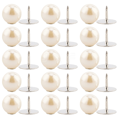 20Pcs ABS Plastic Pearl No Sewing Buttons BUTT-CY0001-22A-1