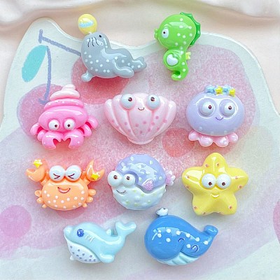 Marine Life Opaque Resin Decoden Cabochons RESI-I338-01-1