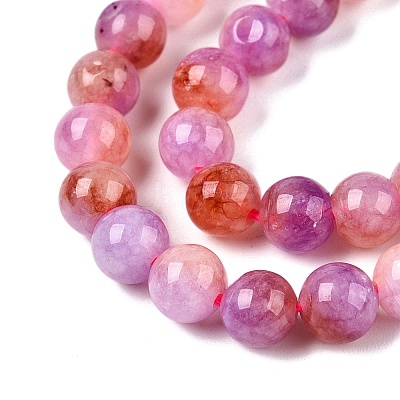 Dyed Natural White Jade Beads Strands G-T138-6mm-210-11-1