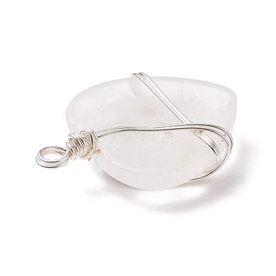 Natural Quartz Crystal Pendants PALLOY-JF01663-06-1
