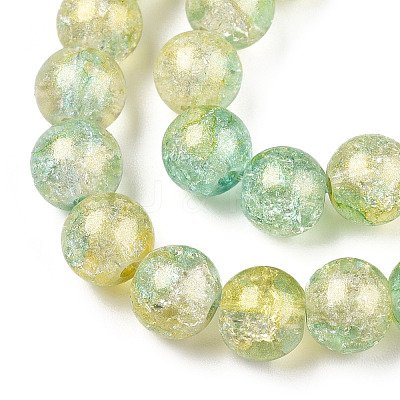 Baking Paint Crackle Glass Bead Strands DGLA-R053-05F-1