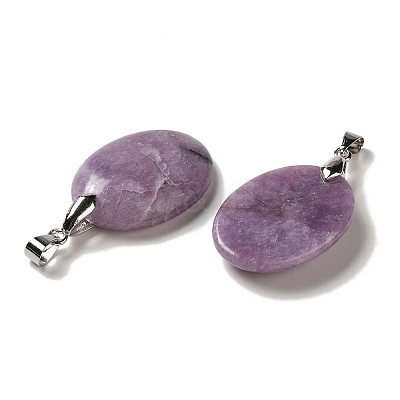 Natural Lepidolite Pendants G-Z055-03P-19-1