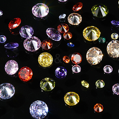 50Pcs 5 Colors Cubic Zirconia Cabochons ZIRC-YW0001-20B-1