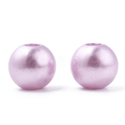 Spray Painted ABS Plastic Imitation Pearl Beads OACR-T015-05A-12-1