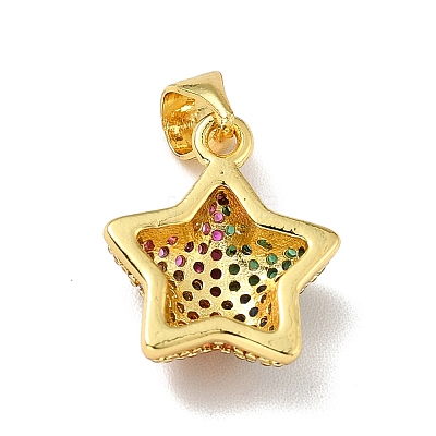 Brass Micro Pave Cubic Zirconia Pendants KK-A163-02G-E-1