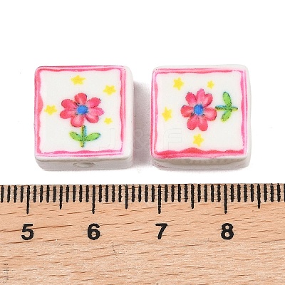 Printed Handmade Porcelain Beads LS-PORC-G016-04A-1