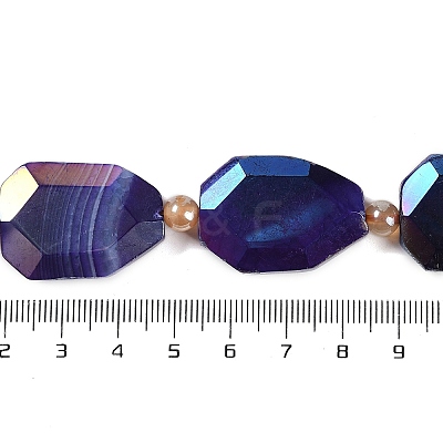 Electroplated Natural Agate Beads Strands G-L604-B01-01B-1