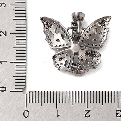 Brass Micro Pave Clear Cubic Zirconia Fold Oval Clasps KK-S388-16B-1