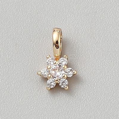 Brass Micro Pave Cubic Zirconia Charms ZIRC-TAC0003-15B-1