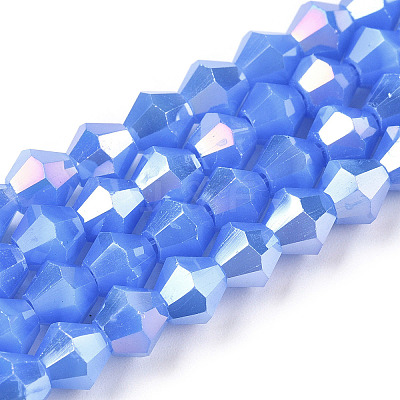 Imitation Jade Electroplate Glass Beads Strands EGLA-A039-J6mm-B04-1