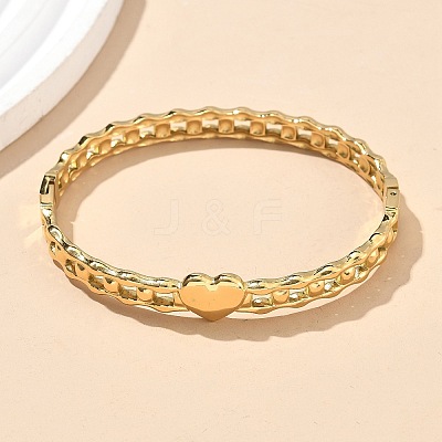 304 Stainless Steel Hinged Bangles for Women AJEW-P127-27G-1