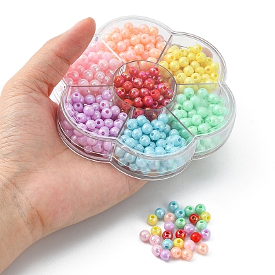 490Pcs 7 Style Opaque Acrylic Beads MACR-YW0002-04-1