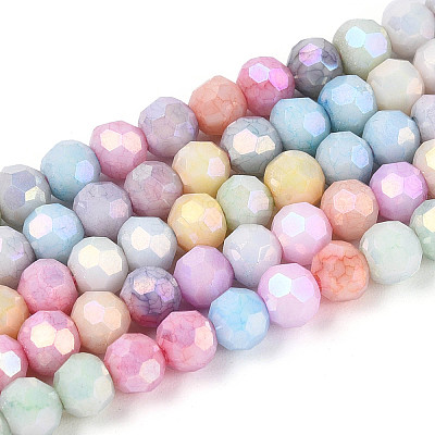 Anti-Tarnish Electroplate Glass Beads Strands EGLA-T021-4mm-15-11-1