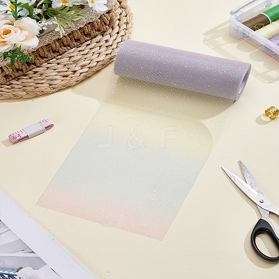 1 Roll Polyester Deco Mesh Ribbons DIY-LP0002-20C-1