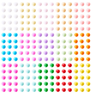 2400Pcs 15 Colors Opaque Baking Paint Glass Beads DGLA-TA0001-25-1