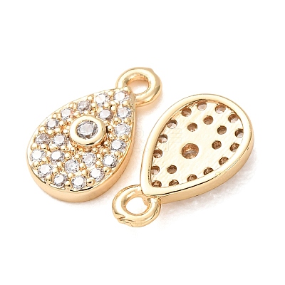 Brass Micro Pave Cubic Zirconia Charms CU-K002-01C-1