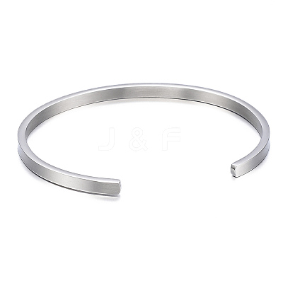 Non-Tarnish 304 Stainless Steel Cuff Bangles X-BJEW-K173-02P-1