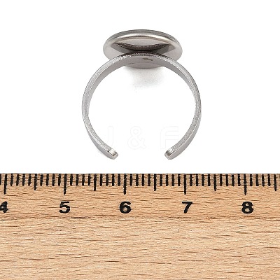 304 Stainless Steel Cuff Ring Components STAS-D372-07P-04-1